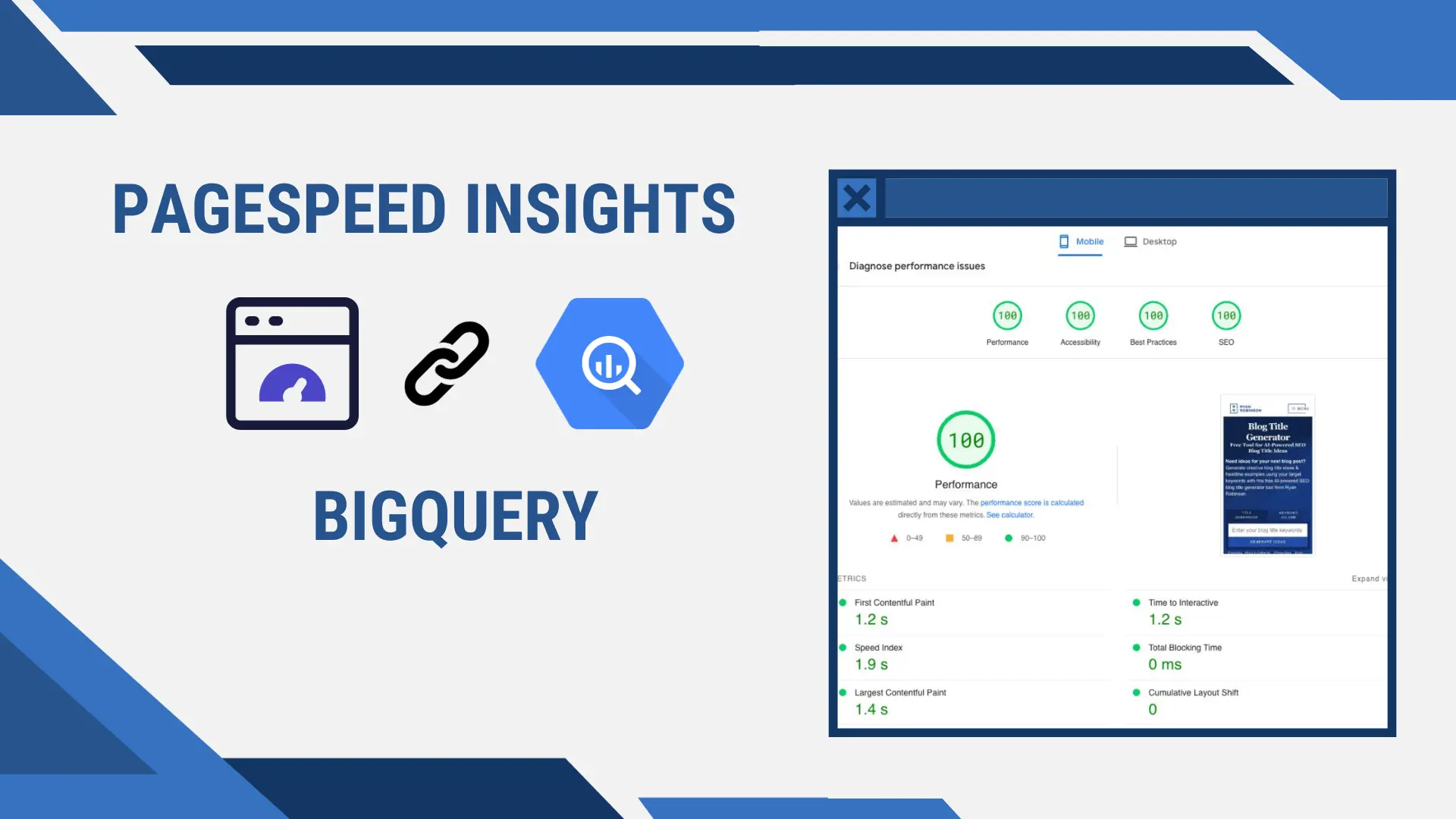 Connect PageSpeed Insights to Google BigQuery